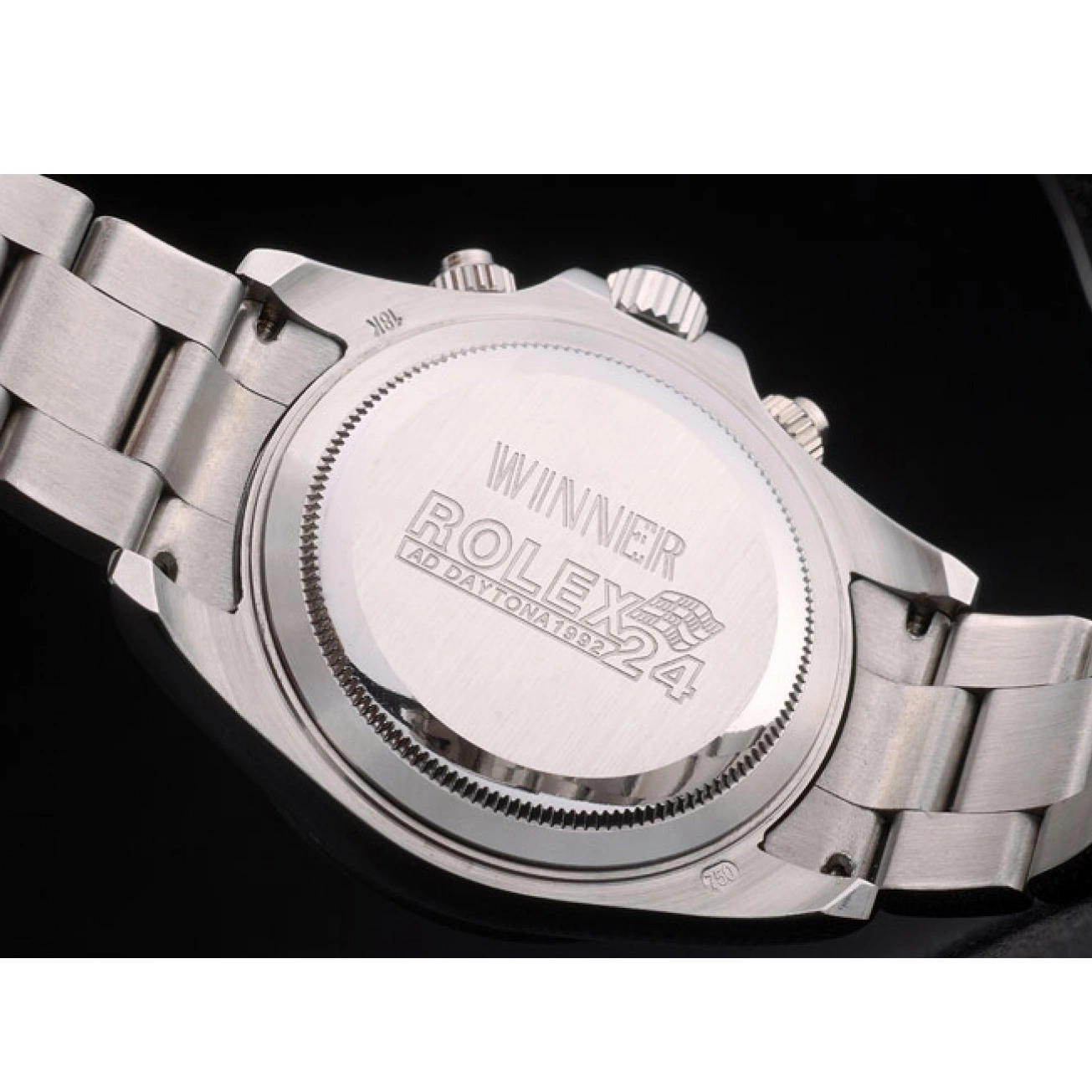 AAA Replica Watches Rainbow Rolex Strap Steep Dial 80250 Daytona Black Cosmograph Stainless Crystals Bezel 0728